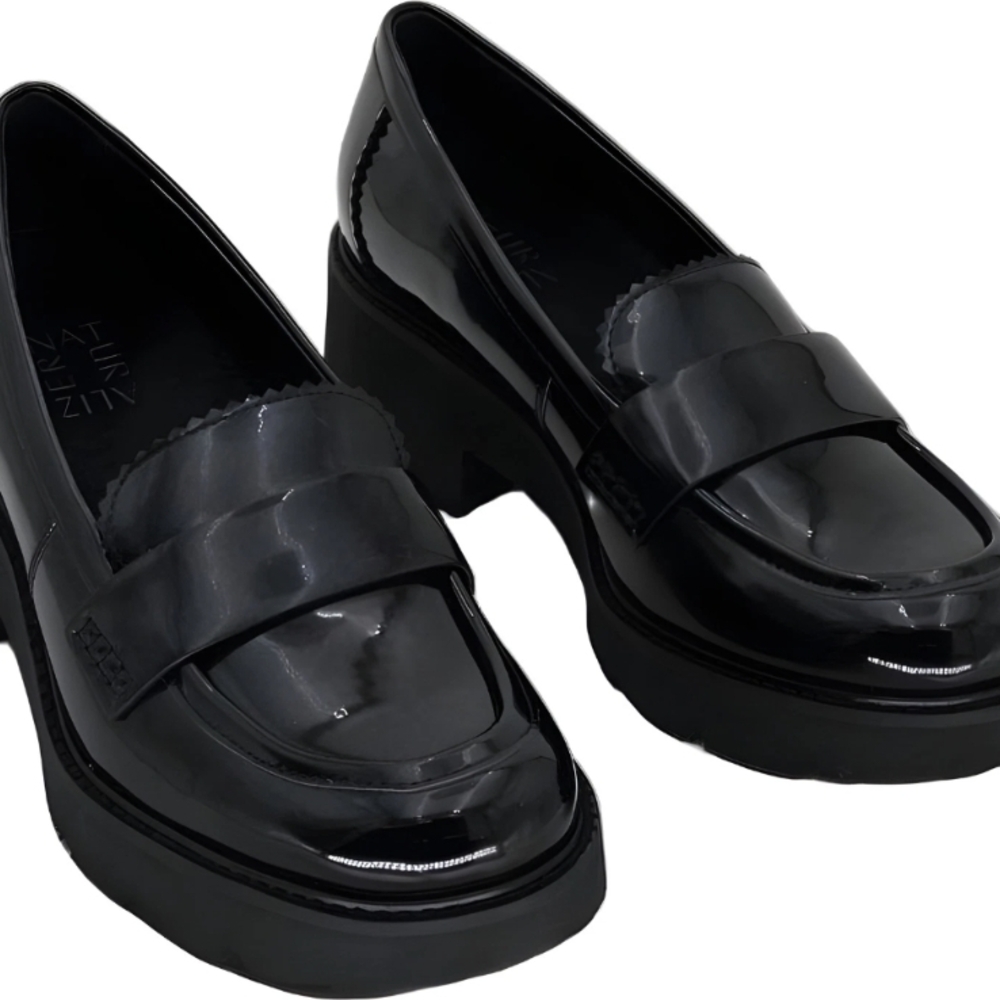 Naturalizer Women's Dakota Block Heel Patent Leather Loafers Platform Sole 7.5W